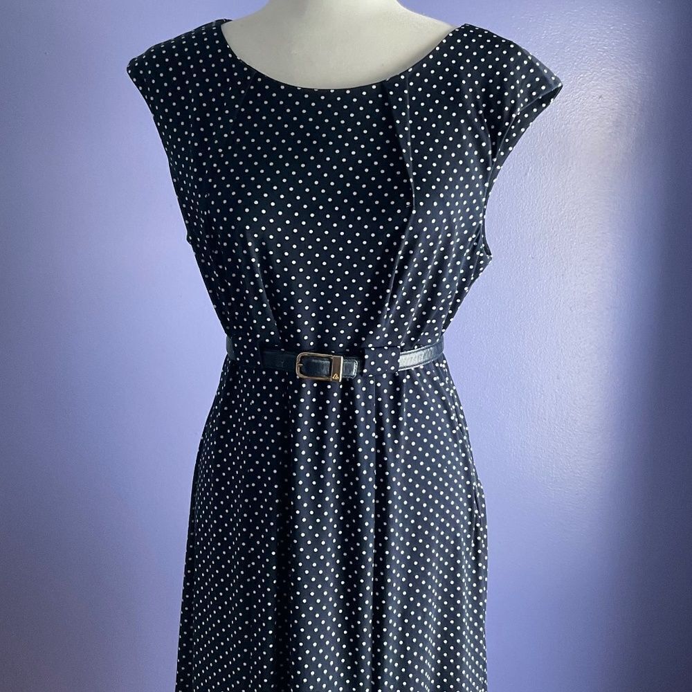 Northstyle Navy-White Polka Dot Dress size 10